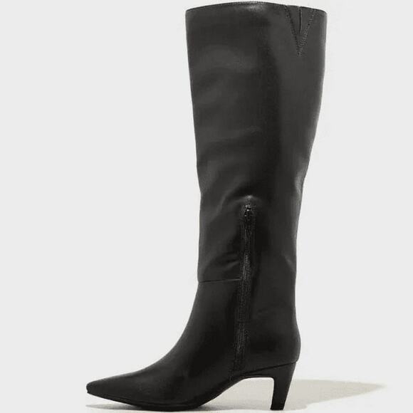 Women's Kendra Kitten Heel Boots Black Size 7 - Picture 2 of 3